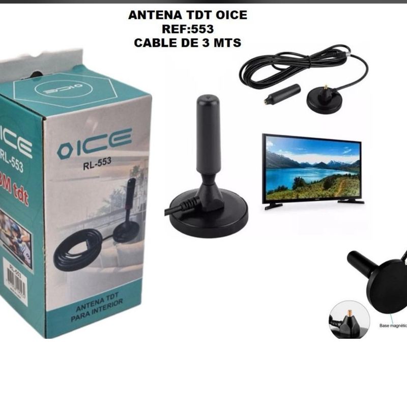 GENERICO - Antena TDT 3mt oice PARA TELEVISO Y COMPUTADOR