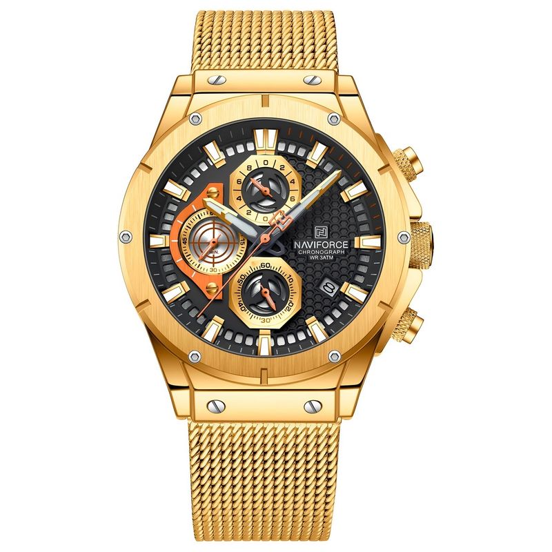 NAVIFORCE - Reloj Naviforce Casual Nf8027s Crono Hombre Acero + Estuche