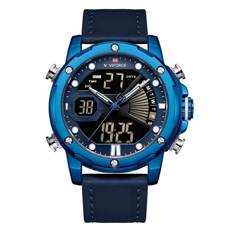 NAVIFORCE - Reloj Naviforce Casual Nf9172 Crono Hombre Cuero + Estuche