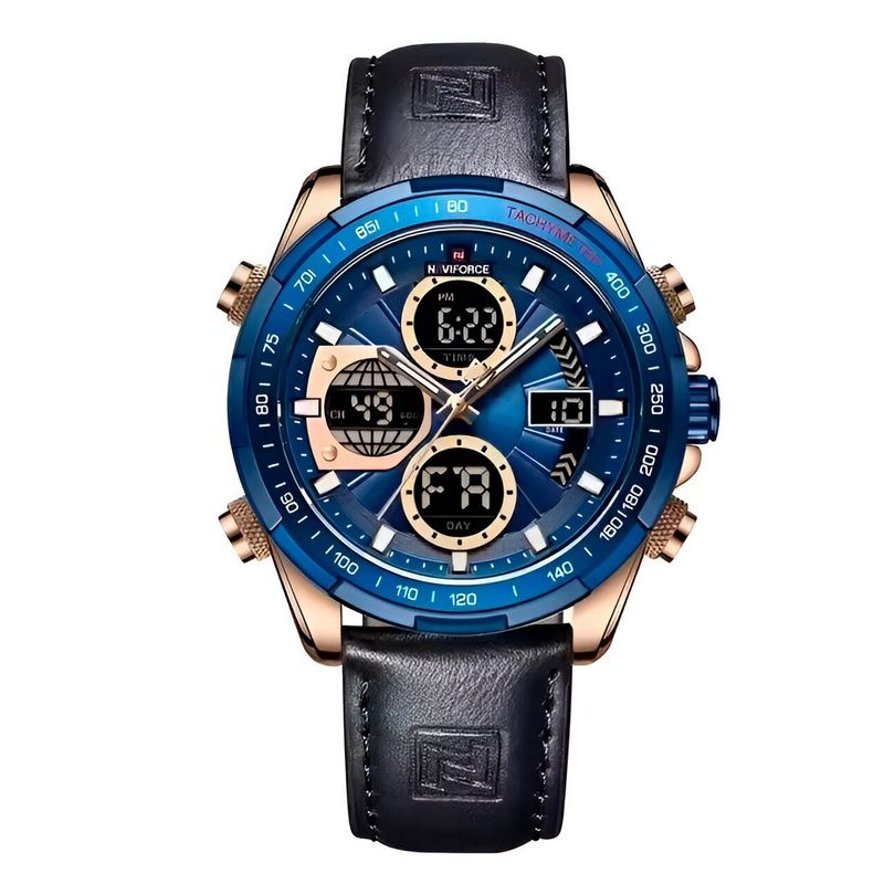 NAVIFORCE - Reloj Naviforce Casual Nf9197l Crono Hombre Cuero + Estuche