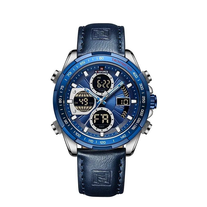 NAVIFORCE - Reloj Naviforce Casual Nf9197l Crono Hombre Cuero + Estuche