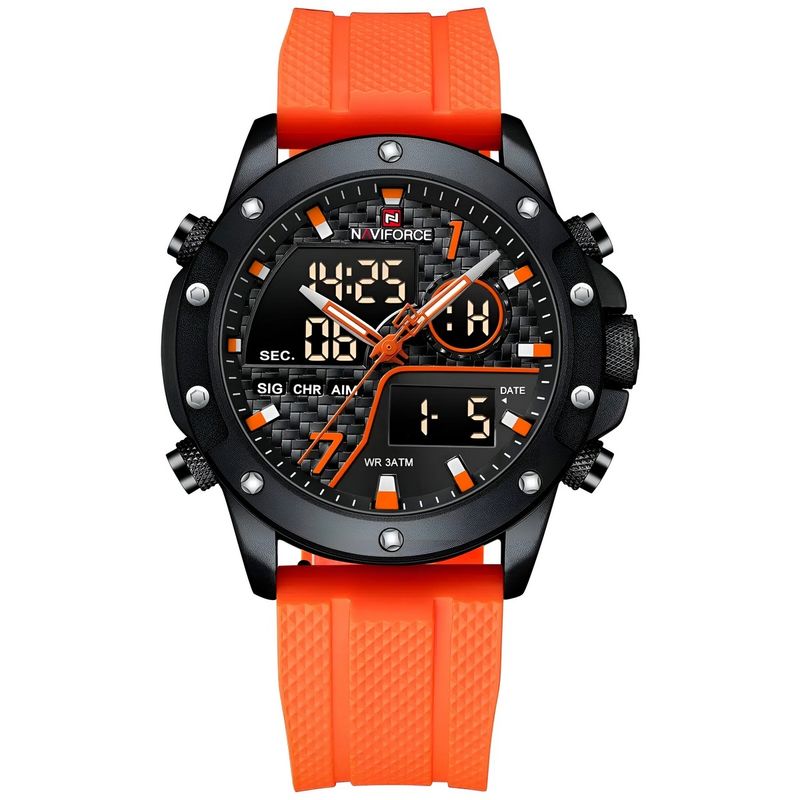 NAVIFORCE - Reloj Naviforce Casual Nf9221 Crono Hombre Goma + Estuche