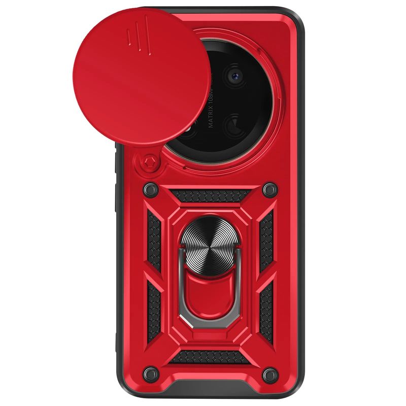 GENERICO - Funda Case Protector Slider Compatible Honor Magic 7 Lite y X9C Rojo