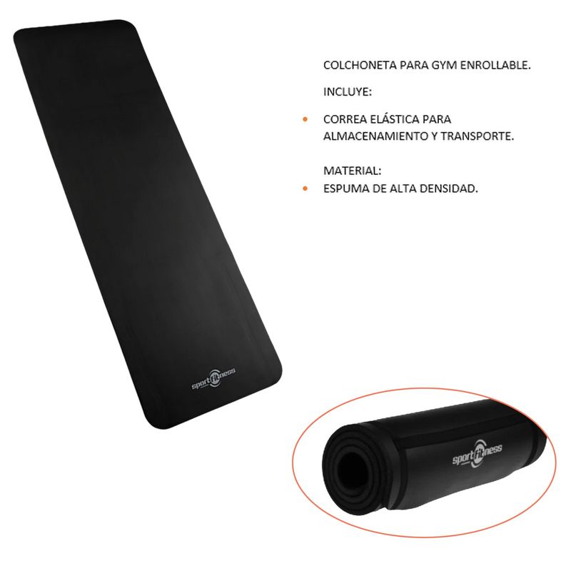SPORTFITNESS - Colchoneta Enrollable Gym Ideal Para Ejercicios Y Yoga
