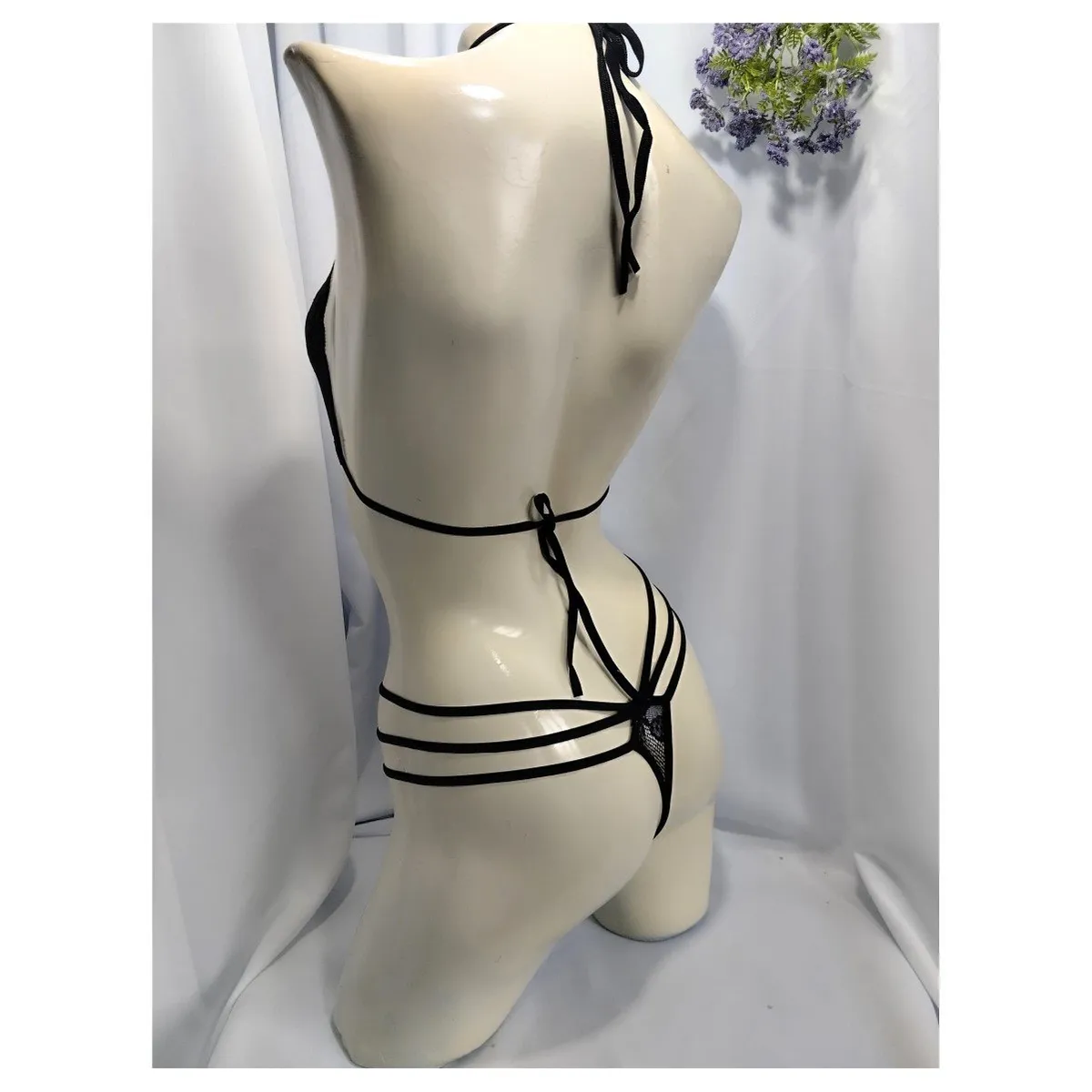 RAINBOW MODA - Conjunto de Lenceria Sexy Mujer de tiras panty y bralette