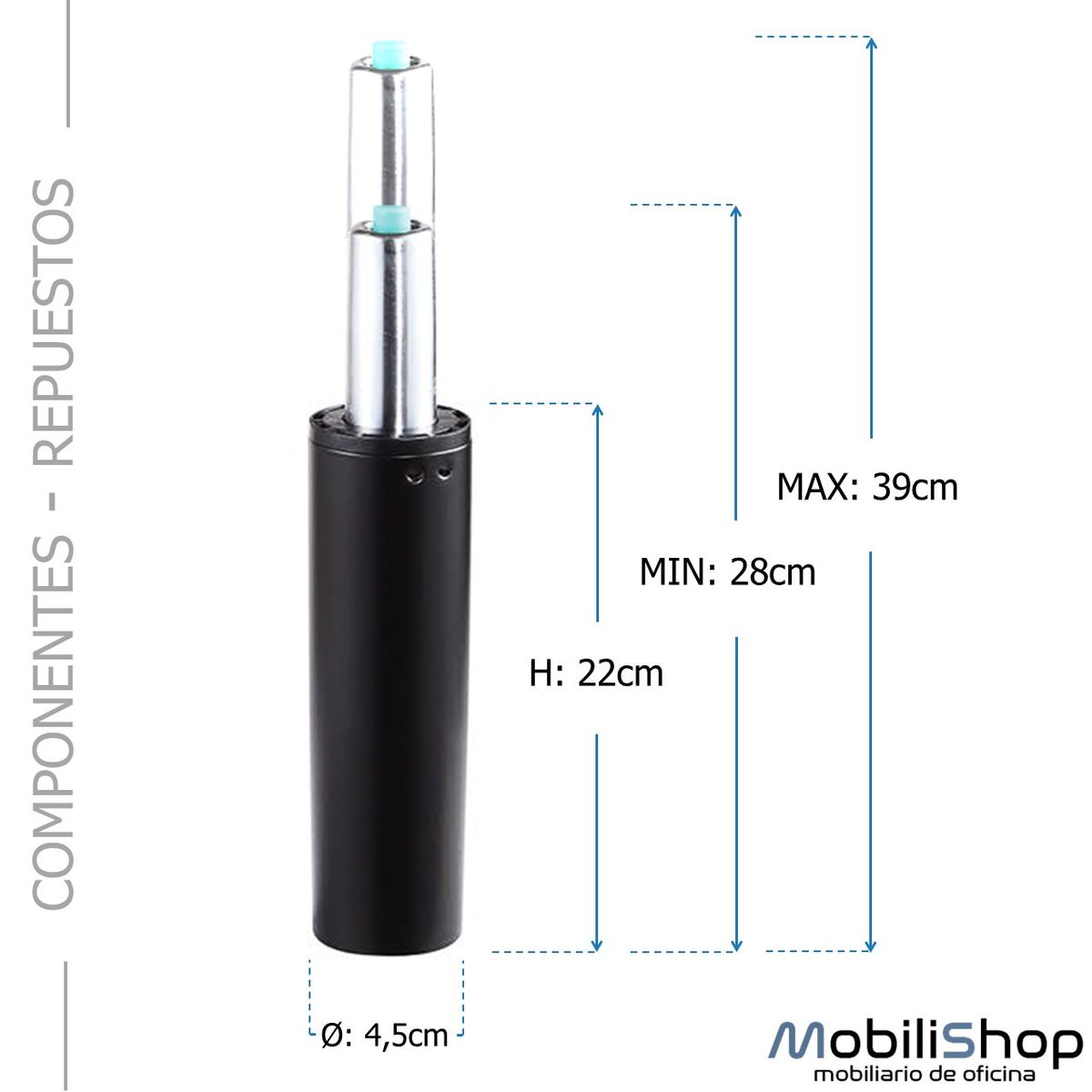GENERICO - Cilindro Pistón Para Silla De Oficina Repuesto - Mobili shop