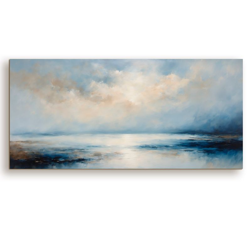 GENERICO - Lienzo Cuadro Decorativo Paisaje Minimalista Arte Sereno 34X72CM