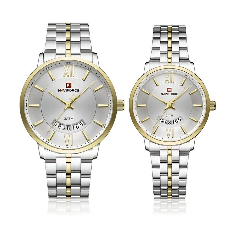 NAVIFORCE - Reloj Naviforce Pareja Nf9238 Crono Love Acero + Estuche