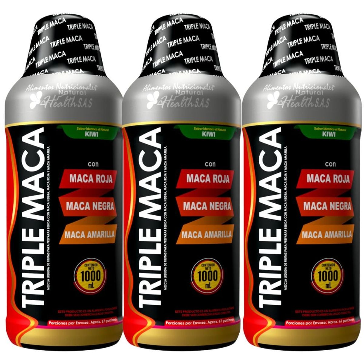 NATURAL ENERGY PRODUCTS - Triple Maca Liquida con Invima x3