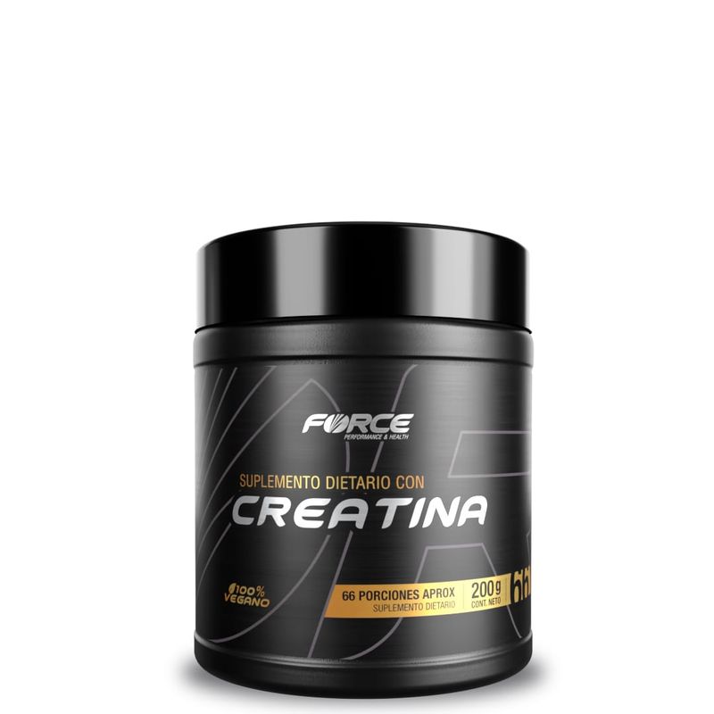 FORCE PERFORMANCE & HEALTH - Creatina Monohidratada 100% Pura – 200g - 66 Servicios - Force