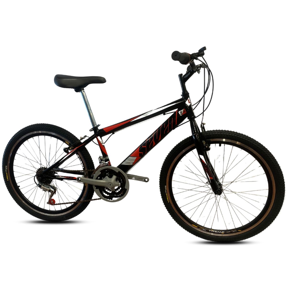 ATILA - Bicicleta Niño 24 Rines en Aluminio 18 Cambios Negro Rojo