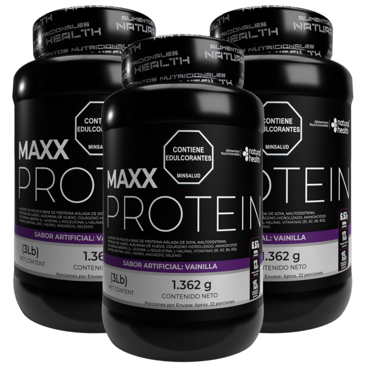 NATURAL ENERGY PRODUCTS - Maxx Protein - Proteína Pura x3