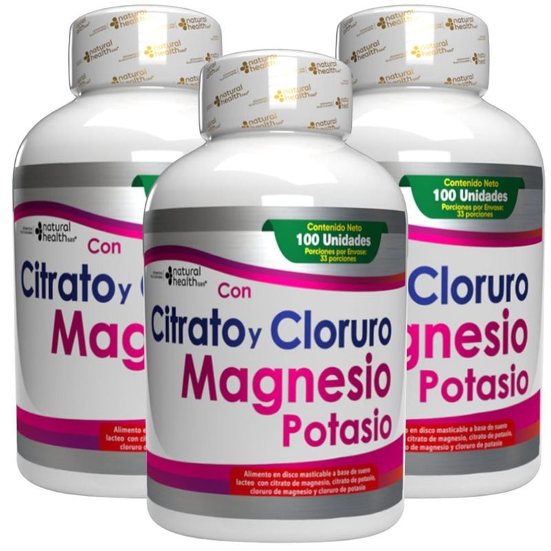 NATURAL ENERGY PRODUCTS - Citrato y Cloruro De Magnesio y Potasio Con Invima x3