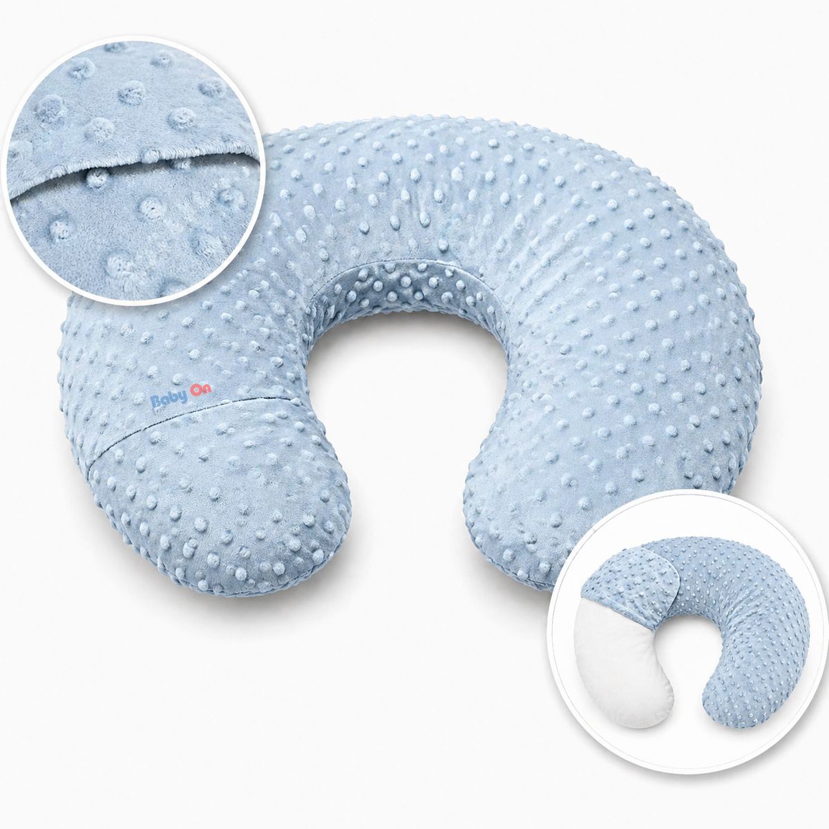 BABY ON - Almohada Cojin Materno De Lactancia Multiusos Ergonómico BabyOn Color Azul