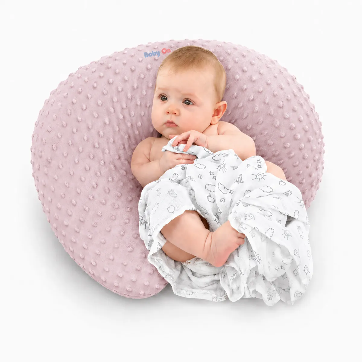 BABY ON - Almohada Cojin Materno De Lactancia Multiusos Ergonómico BabyOn Color Rosa