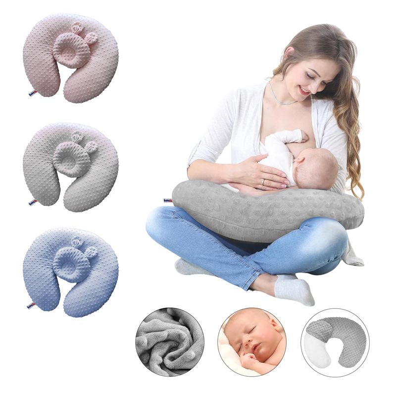 BABY ON - Almohada Cojin Materno De Lactancia Multiusos Gris