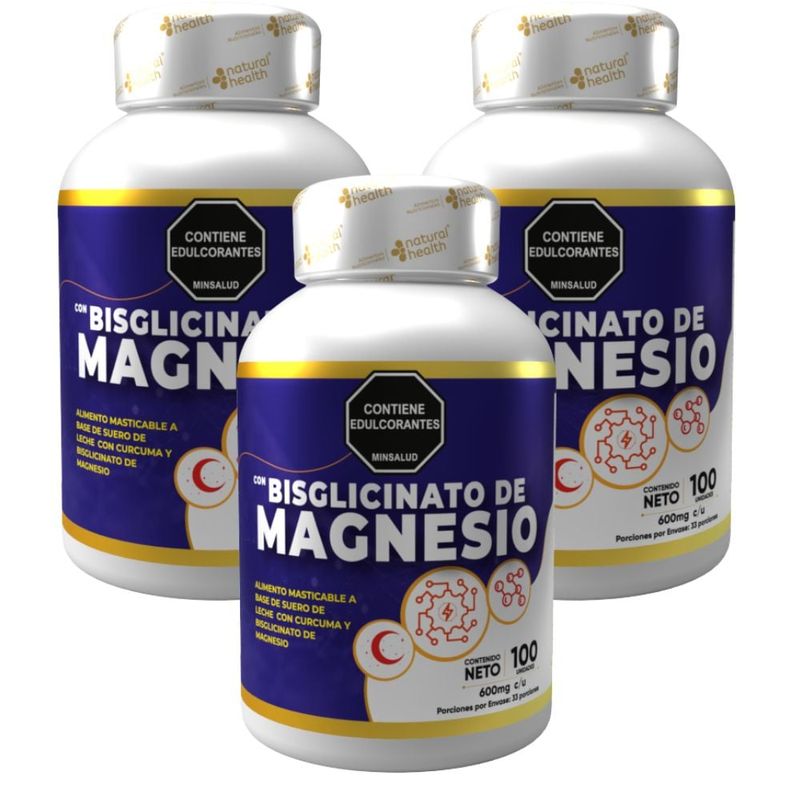 NATURAL ENERGY PRODUCTS - Bisglicinato de Magnesio Original x3