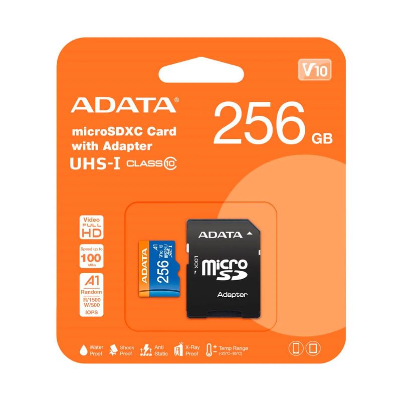 ADATA - MEMORIA ADATA MICRO SD+ ADAPTADOR  256GB CLASS10