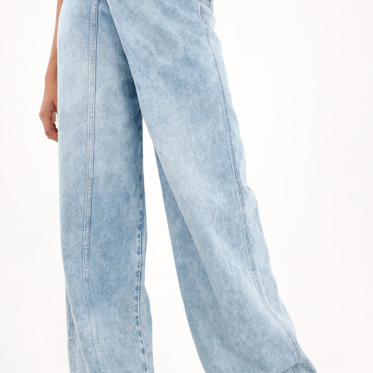 TENNIS - Jean Wide Leg asimétrico de tiro bajo para mujer