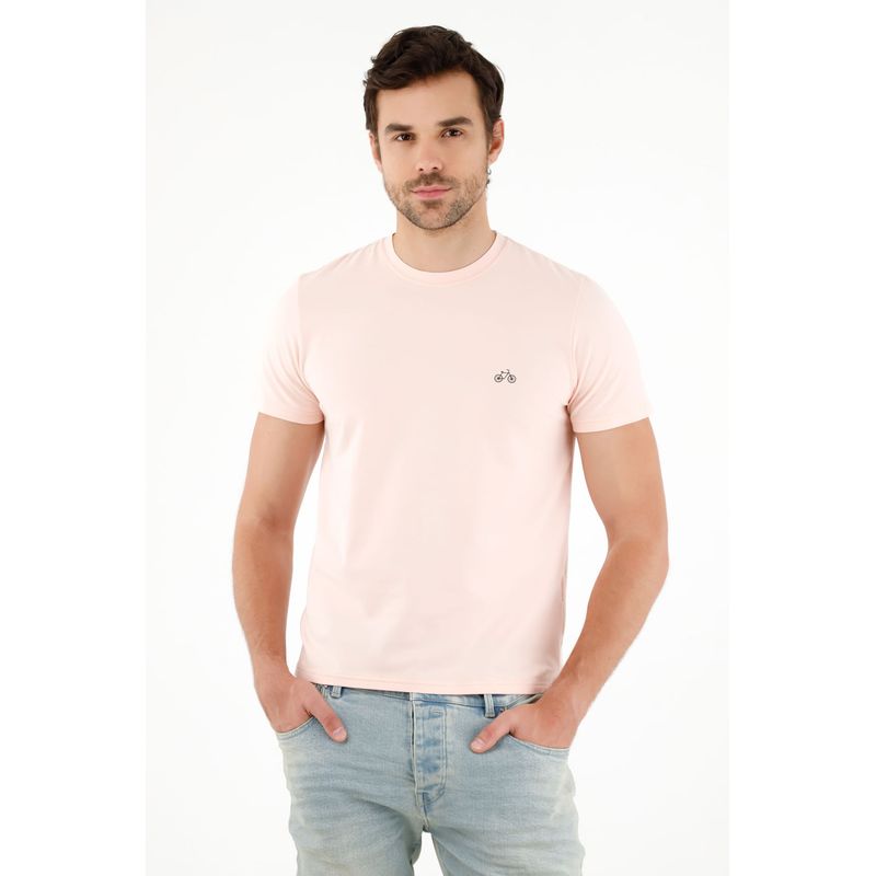 TENNIS - Camiseta rosada cuello redondo para hombre