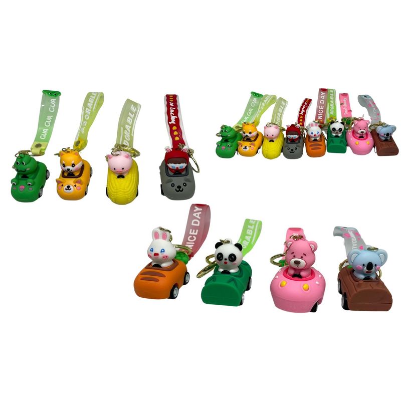 MAZUGI - llavero de animales en carro 8opciones 1xund colores variado