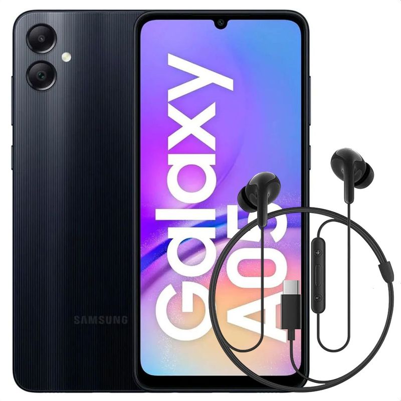 SAMSUNG - Celular Samsung Galaxy A05 128GB 4GB Blk + Audífonos Tipo C Blk