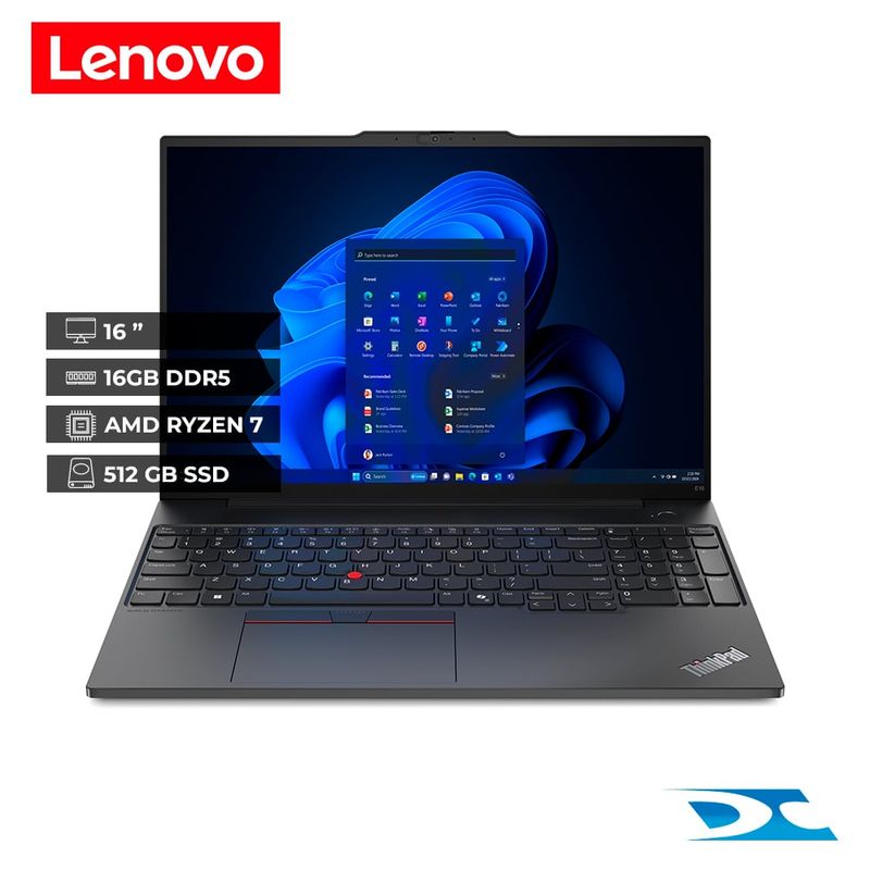 LENOVO - Portátil Lenovo Thinkpad  E16 G2 /Amd Ryzen 7 7735HS / Ram 16GB / 512GB SSD /16" /W11P