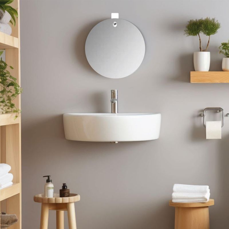 RTA DESIGN - Espejo Circular Terra Gris Diseño Moderno