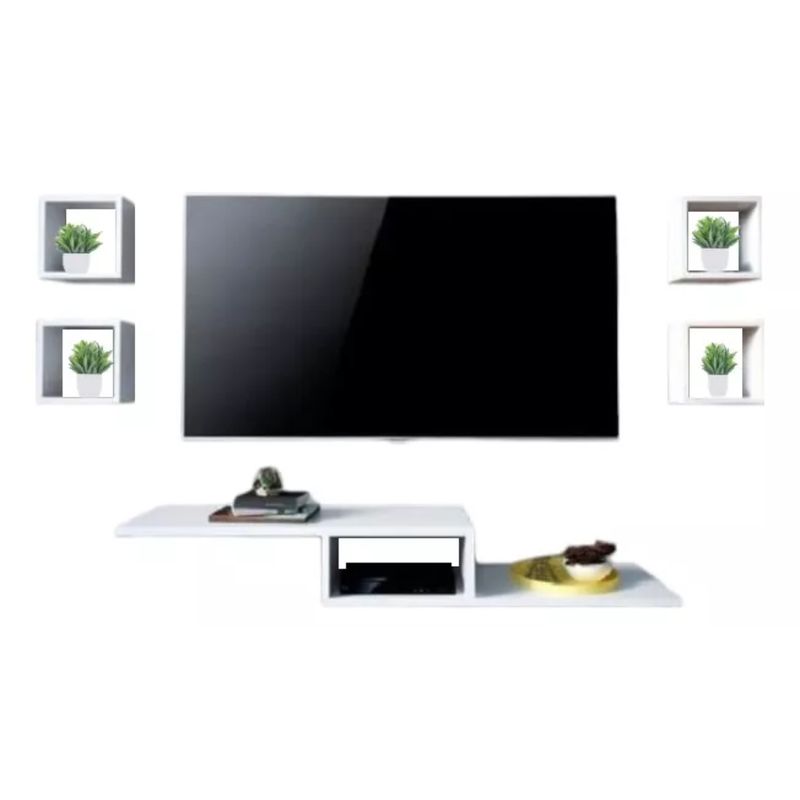 GENERICO - Repisa Flotante Mueble Mesa De Tv Centro De Entretenimiento Blanco