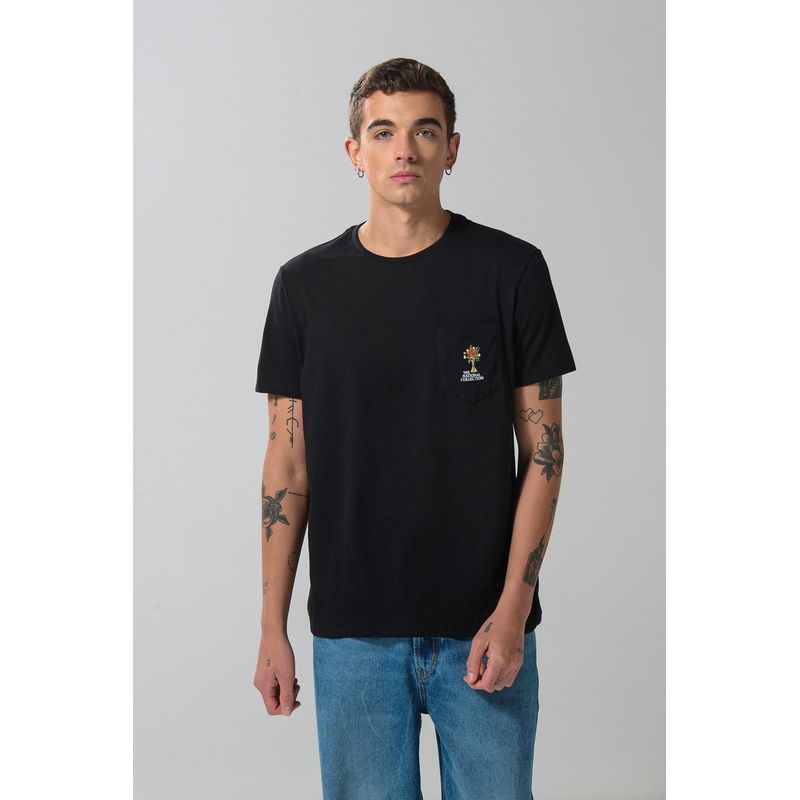 KOAJ - KOAJ Camiseta en algodón unicolor con manga corta y bolsillo HOMBRE