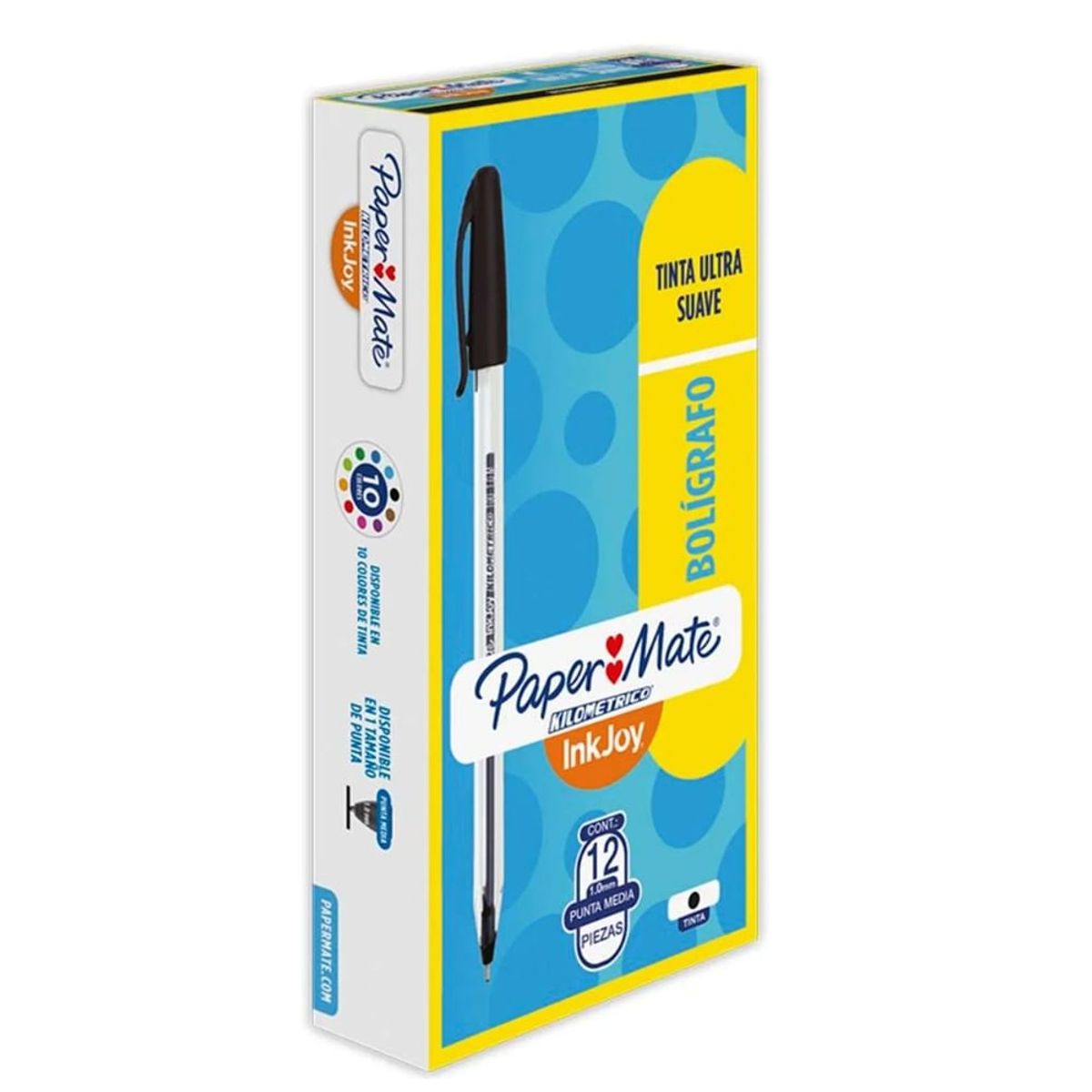 PAPER MATE - Bolígrafo Kilométrico Negro x 12 Unidades
