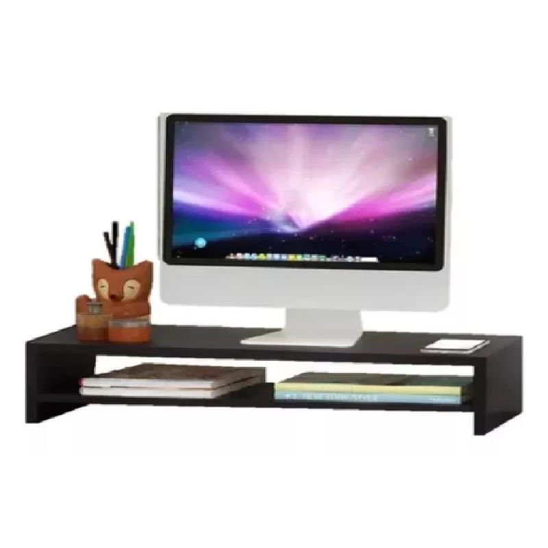 GENERICO - Soporte Elevador Monitor Para Escritorio Base Doble Nivel Wengue