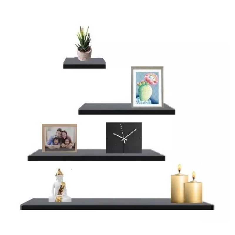 GENERICO - Kit 4 Repisas Flotantes - Decoracion Minimalista, Color Wengue