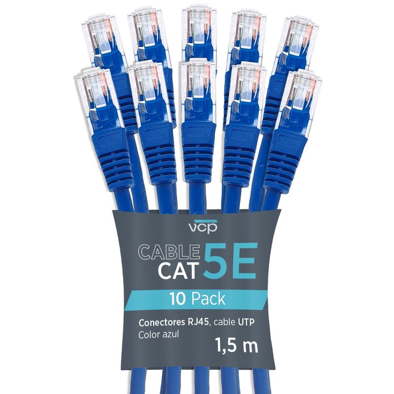 VCP - Patch Cord de cobre UTP VCP Cat 5E PCV5E-05B Azul X 5ft 1,5m