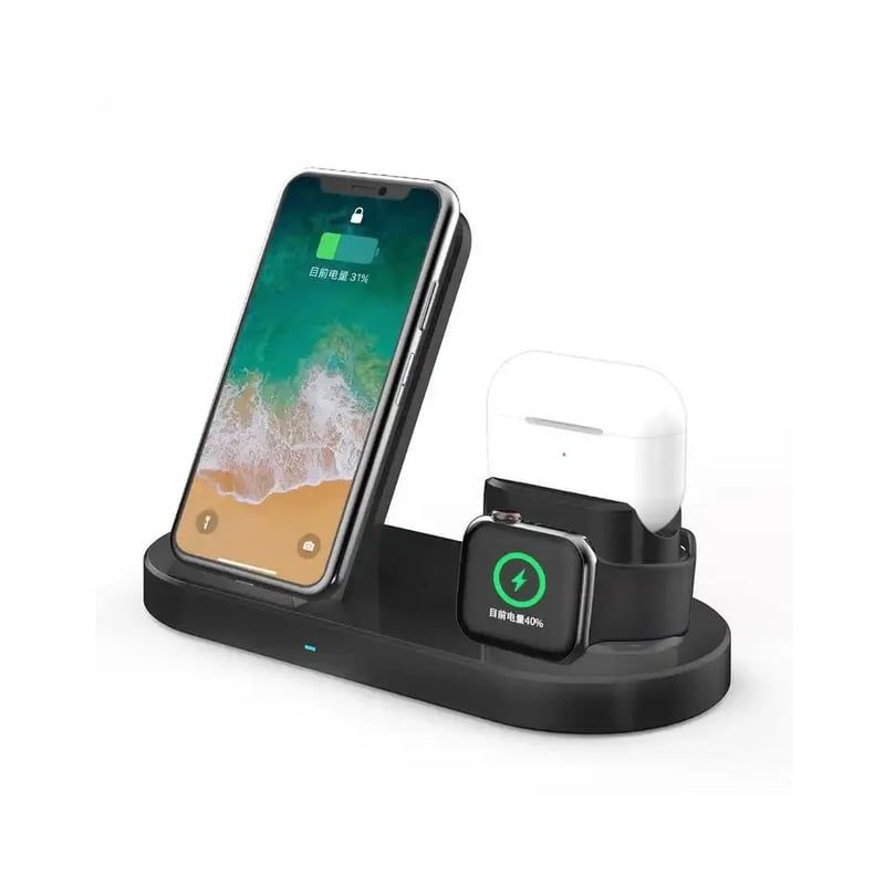 AMERICAN GENERICS - Cargador inalámbrico 3 en 1 para iPhone, Apple Watch y AirPods