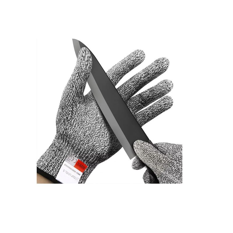 GENERICO - Guantes De Seguridad Anti Corte 22cm Gris Alta Calidad