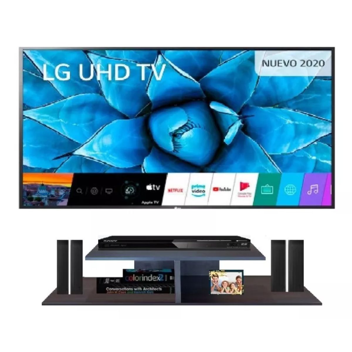 GENERICO - Repisa Flotante Tv Centro De Entretenimiento Sujetalibros Wengue