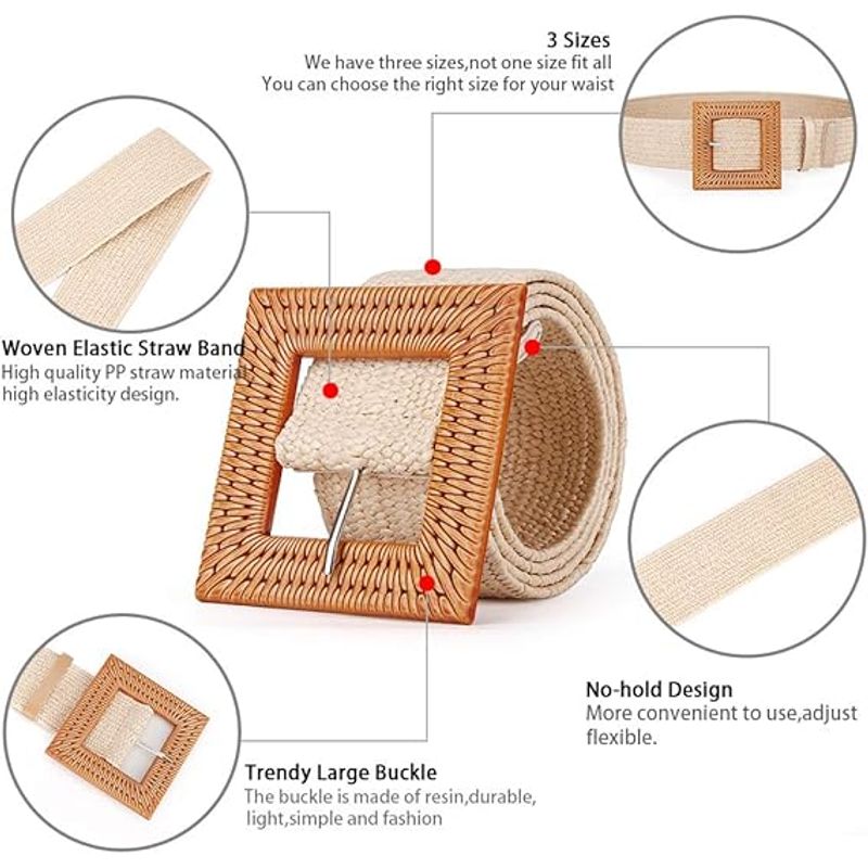 HOME ACCENTS - Cinturón Para Mujer Adorno Vestidos Hebilla Grande