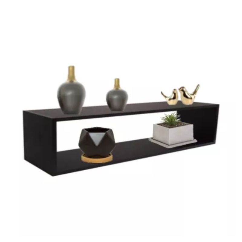 GENERICO - Repisa Base Soporte Flotante Sujeta Libros Decorativa Color Wengue