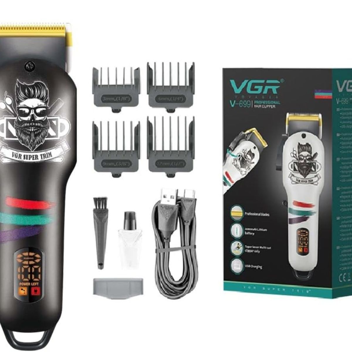 VGR - VGR V-699 Profesional Cortadora de Pelo Inalámbrica con Palanca Cónica