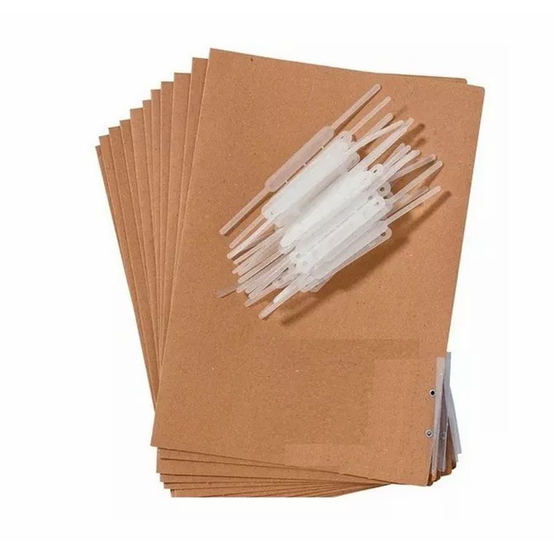 GENERICO - 100 Carpetas De Cartón Carta Con Ganchos Legajadores