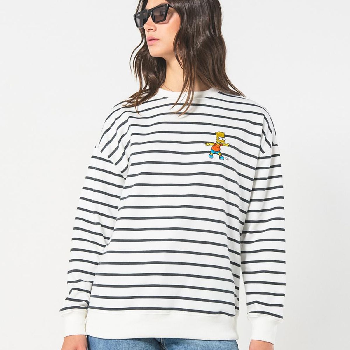 KOAJ - KOAJ Buzo cuello con estampada en frente The Simpson, para muj MUJER