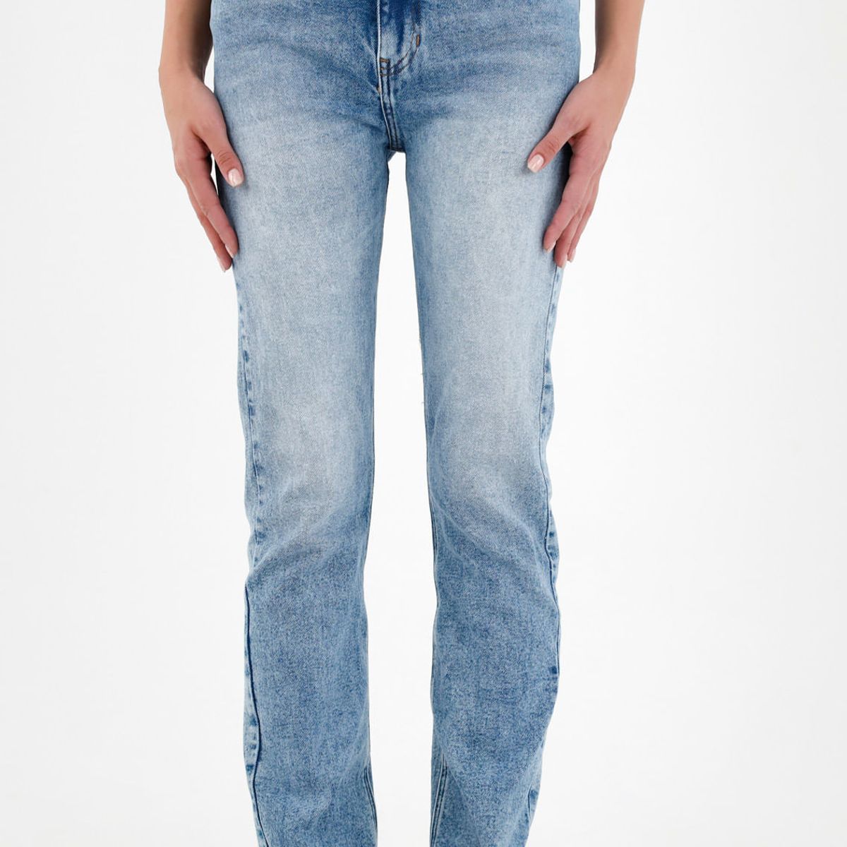 TENNIS - Jean de tiro alto azul para mujer