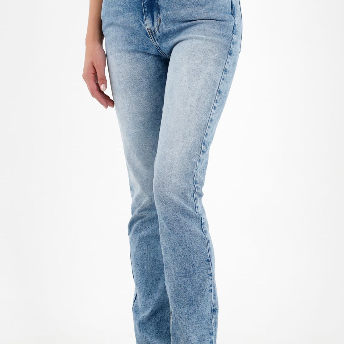 TENNIS - Jean de tiro alto azul para mujer