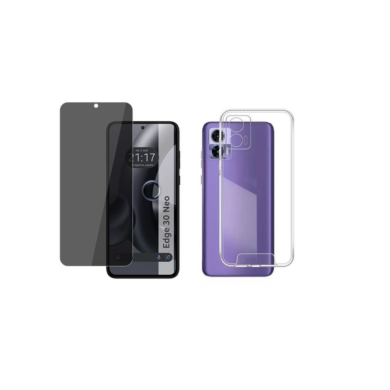 GENERICO - Funda Rígida Antichoque + Hidrogel Antiespia Para Motorola Edge 30 NEO