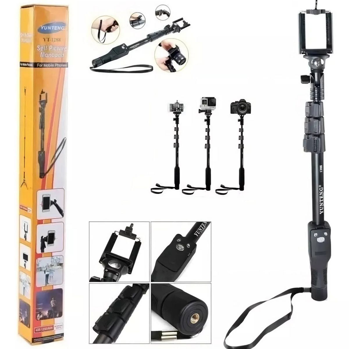 DAYOSHOP - Palo Para Selfies Yunteng Yt-1288 Con Monópodo Bluetooth