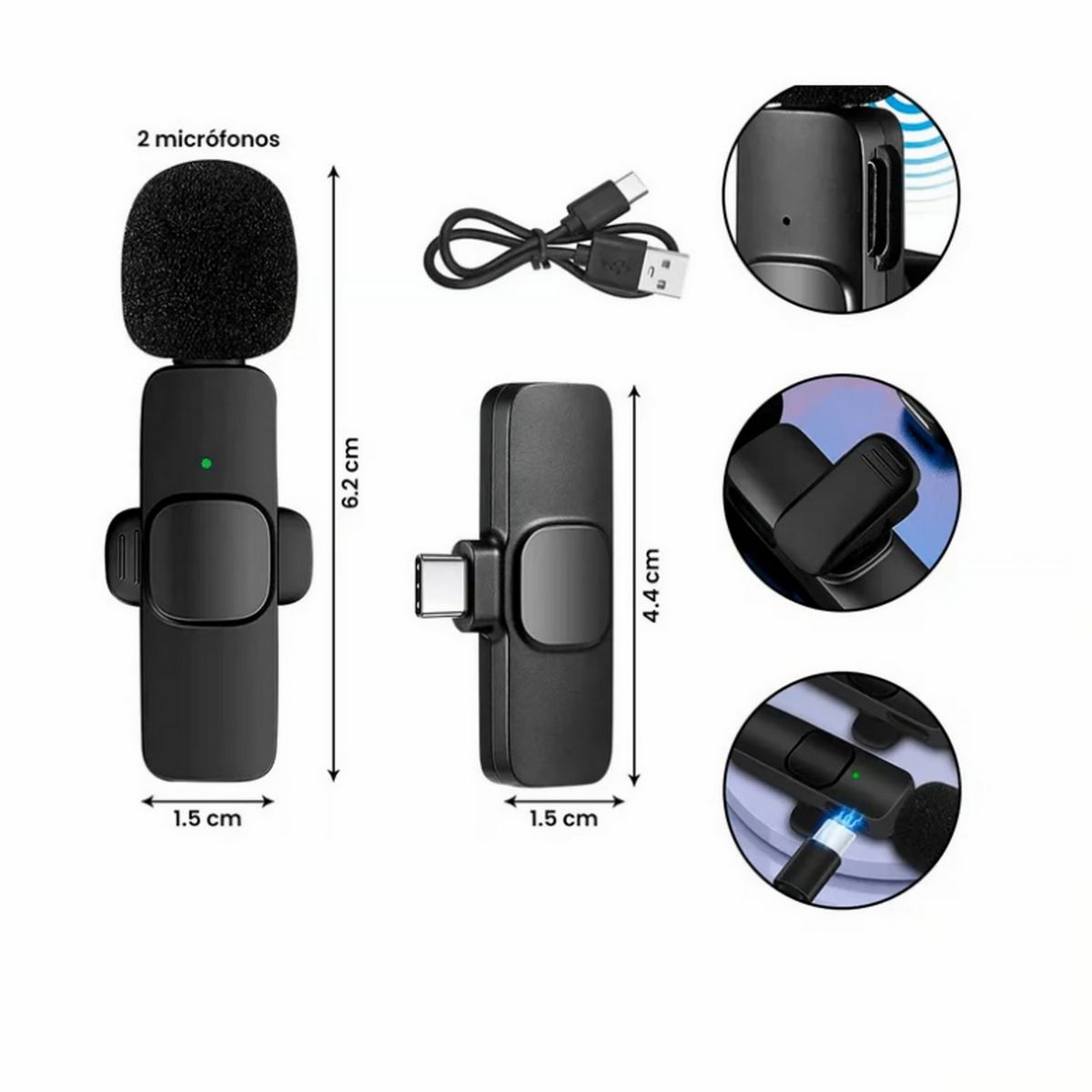DAYOSHOP - Microfono Inalambrico K9 Compatible iPhone Lightning
