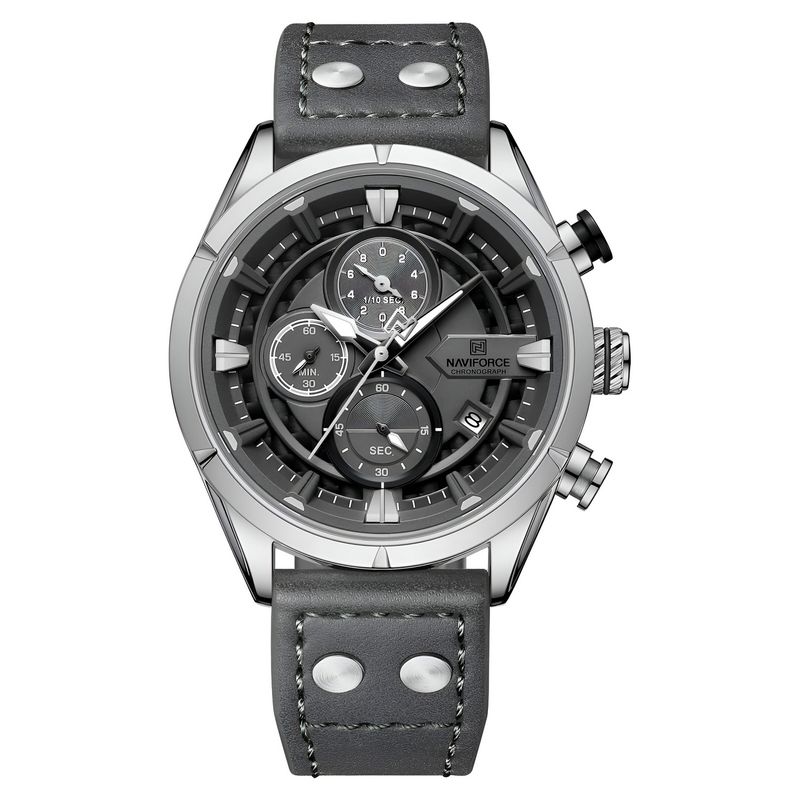NAVIFORCE - Reloj Naviforce Casual Nf8045 Cuero Hombre + Estuche