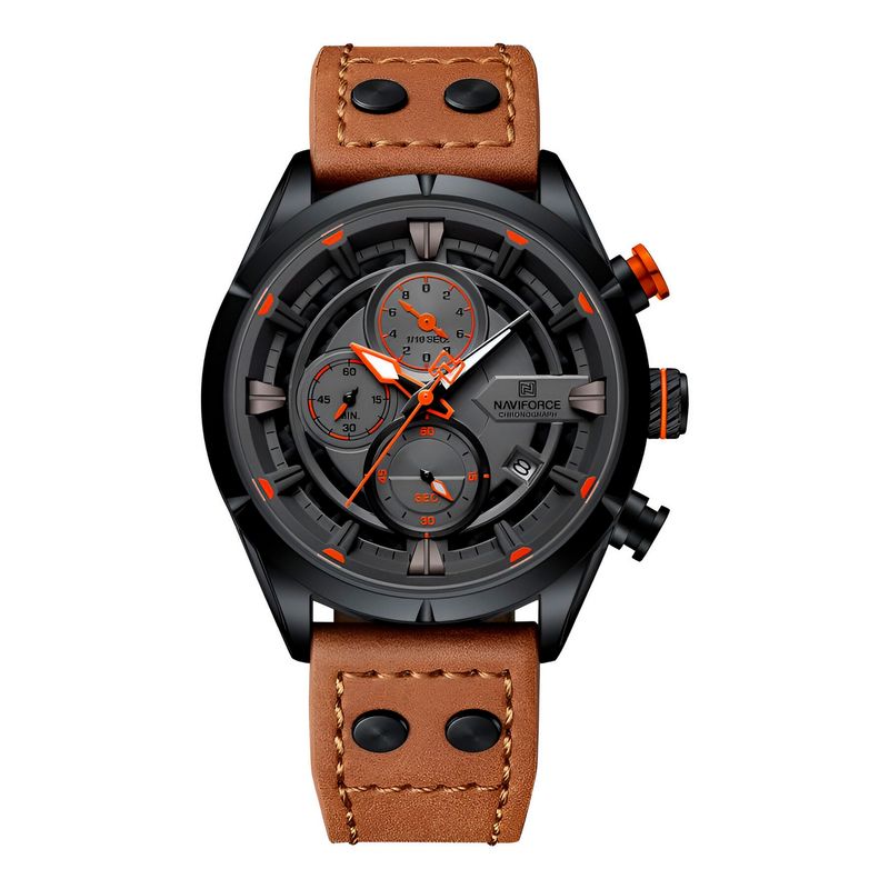 NAVIFORCE - Reloj Naviforce Casual Nf8045 Cuero Hombre + Estuche