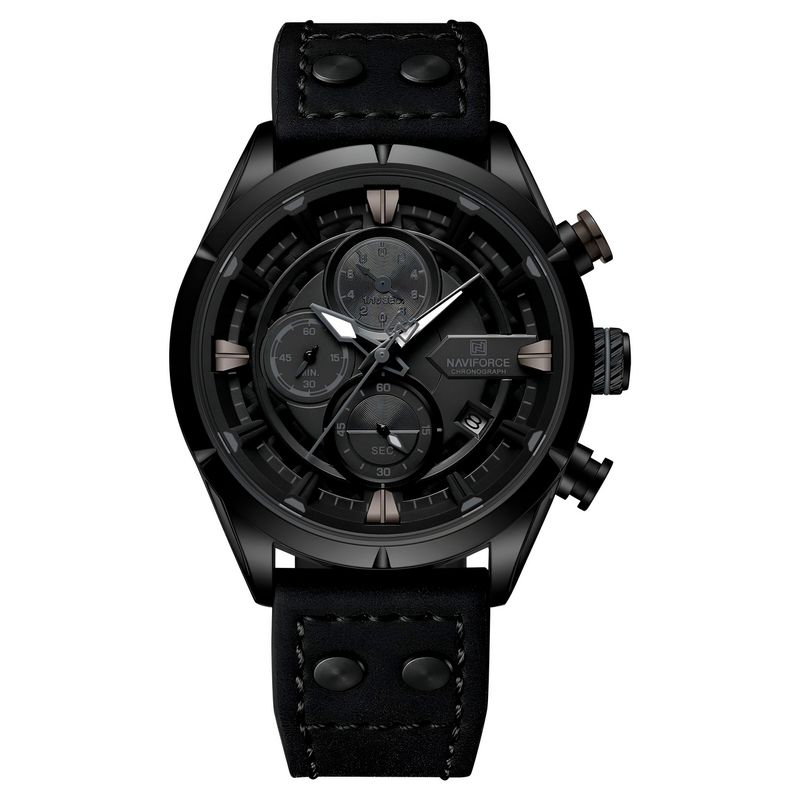 NAVIFORCE - Reloj Naviforce Casual Nf8045 Cuero Hombre + Estuche